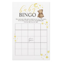 Over the Moon Teddy Bear BINGO Baby Shower Game Flyer