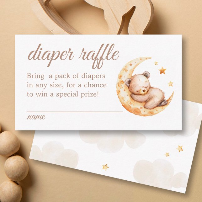 Over the Moon Teddy Bear Diaper Raffle Enclosure Card (Creator Uploaded)