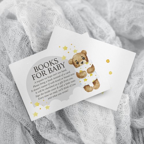 Over The Moon Teddy Bear Gray Books for Baby Enclosure Card
