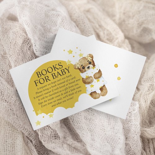 Over The Moon Teddy Bear Yellow Books for Baby Enclosure Card