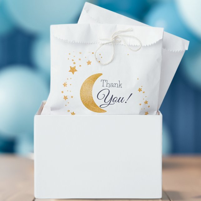 Over the Moon Thank You Boy Baby Shower Favor Bag (Over the Moon Thank You Boy Baby Shower Favor Bag)