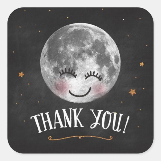 Over the Moon Thank You Sticker (Front)