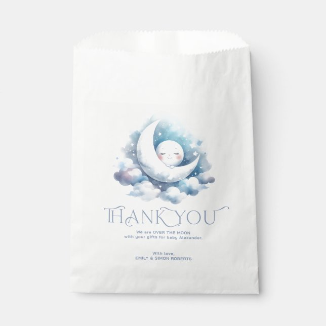 Over the moon thank you typography favor bag (Front)