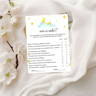 Over the moon theme Over or under baby shower game Postcard