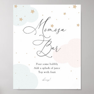 Over the Moon Twinkle Star Blue and Pink Momosa Poster