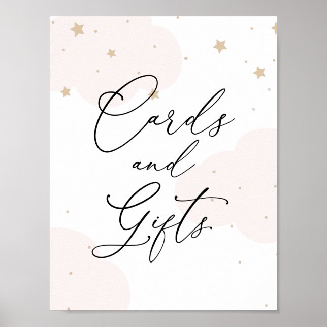 Over the Moon Twinkle Star Cards and Gifts Sign (Front)