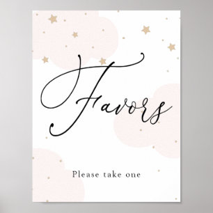 Over the Moon Twinkle Star Favors Sign