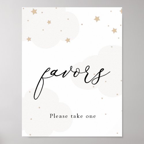 Over the Moon Twinkle Star Favors Sign