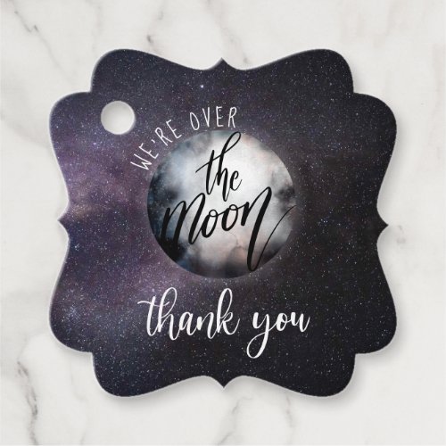 Over the Moon Watercolor Thank You Favor Tags