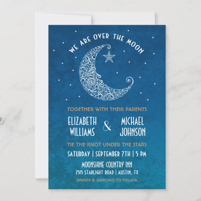 Over the Moon Wedding Invitation