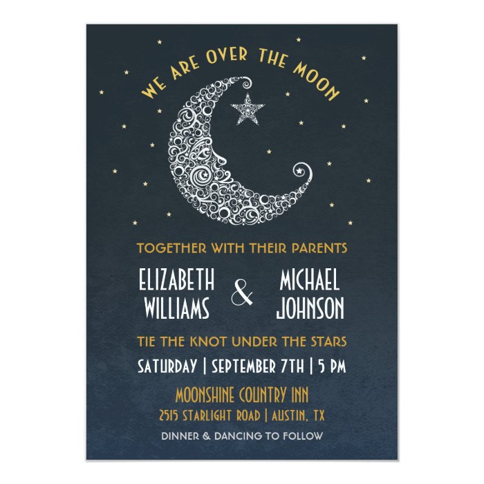 Over the Moon Wedding Invitation II Zazzle