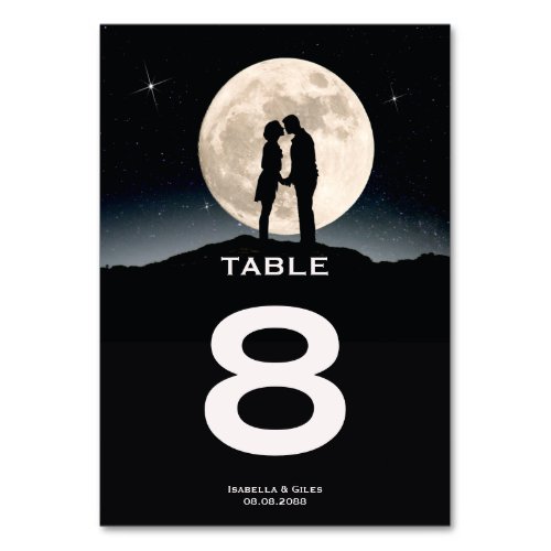 Over the Moon Wedding Table Number