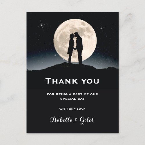 Over the Moon Wedding Thank You Announcement Postcard