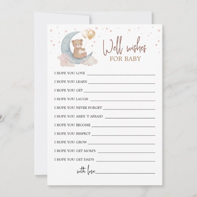 Over the Moon Well Wishes for the Baby card (Front)