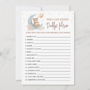 Over the Moon Who can finish Daddy's phrase Card