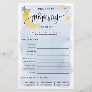 Over the Moon, Who Knows Mom-Pink Paper Game Card