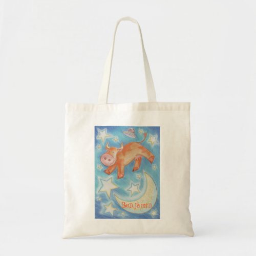 Over the Moon Your Name tote bag