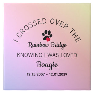 Over The Rainbow Bridge Custom Pet Memorial Ceramic Tile