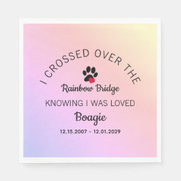 Over The Rainbow Bridge Custom Pet Memorial Napkins