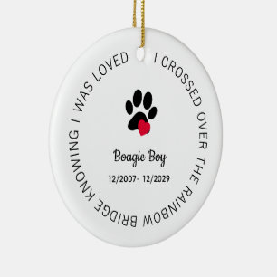 Over The Rainbow Bridge Personalized Pet Memorial Ceramic Ornament