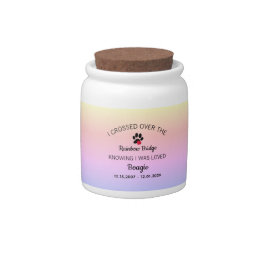 Over The Rainbow Bridge Pet Memorial Candy Jar
