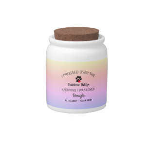 Over The Rainbow Bridge Pet Memorial Candy Jar