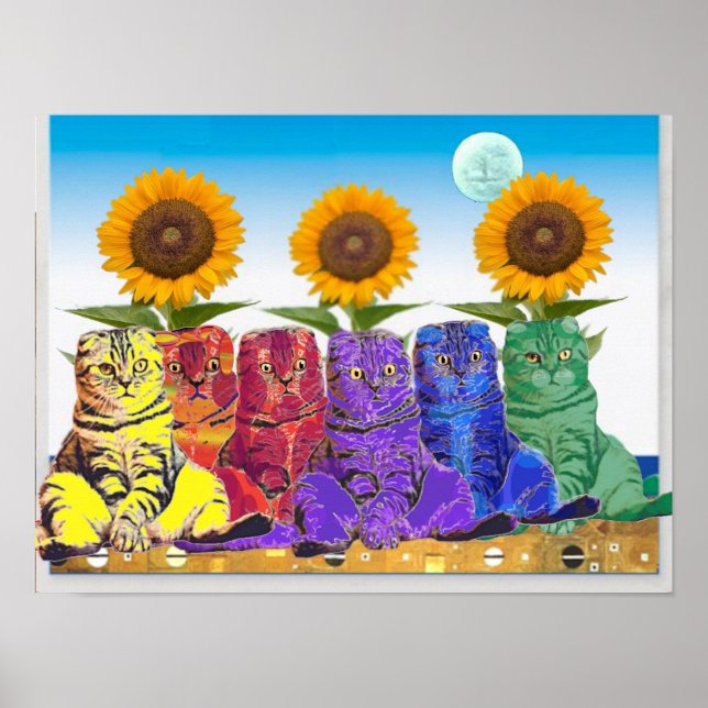 Over the Rainbow Cats for Ukraine Poster (Front)