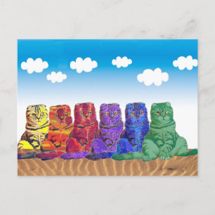 Over the Rainbow Cats Postcard