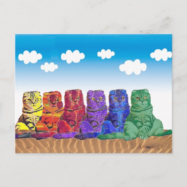 Over the Rainbow Cats   Postcard (Front)
