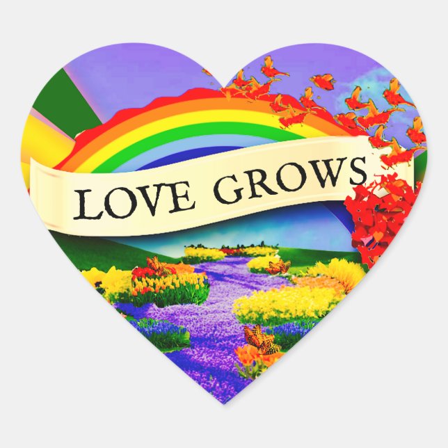 OVER THE RAINBOW HEART STICKER (Front)