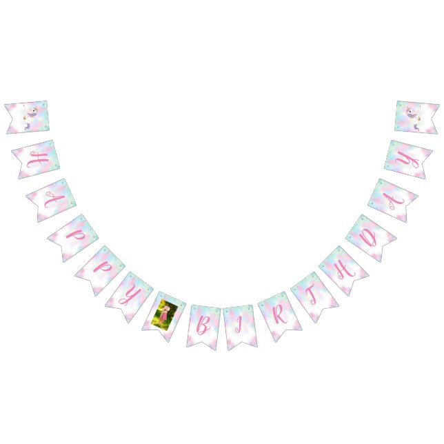Over The Rainbow Magical Unicorn Birthday Decor Bunting Flags (All)