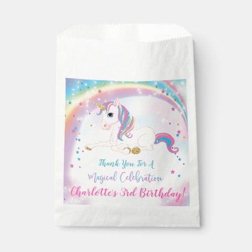 Over The Rainbow Unicorn Magical Birthday Favor Bag