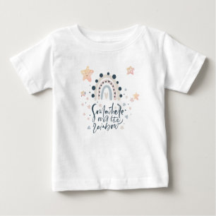Over The Rainbow Watercolor Rainbow Hearts Stars Baby T-Shirt