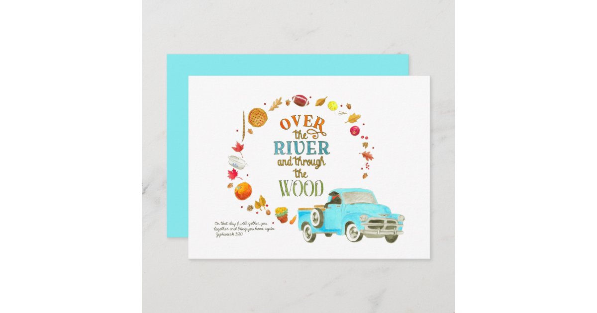 Over the River and Through the Wood Thanksgiving Postcard Zazzle