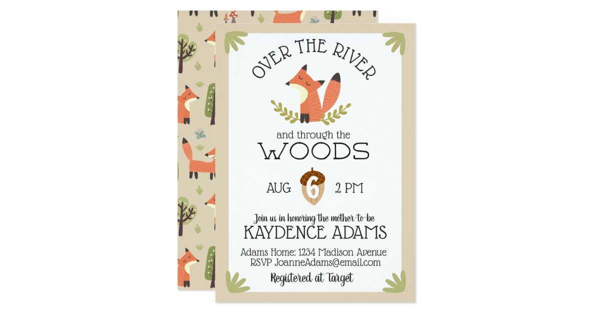 Over The River And Through The Woods Baby Shower Invitation Zazzle Com