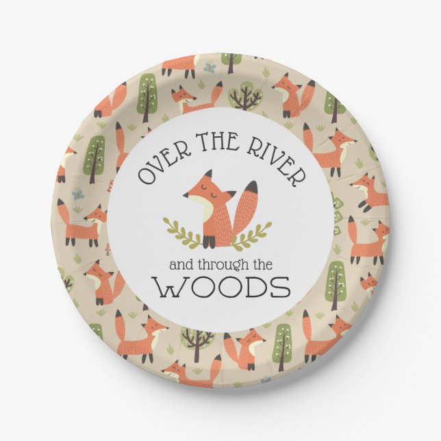 Over the River and Through the Woods Paper Plates (Front)