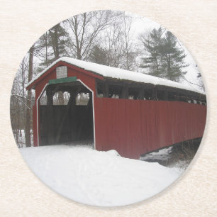 "Over the River and Through the Woods"     Round Paper Coaster