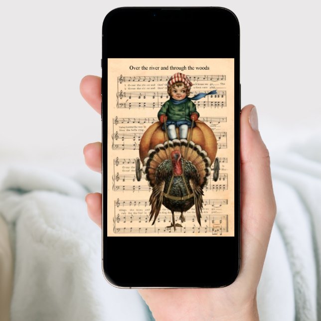 Over The River And Through The Woods - Turkey Holiday Card (Front Digital)