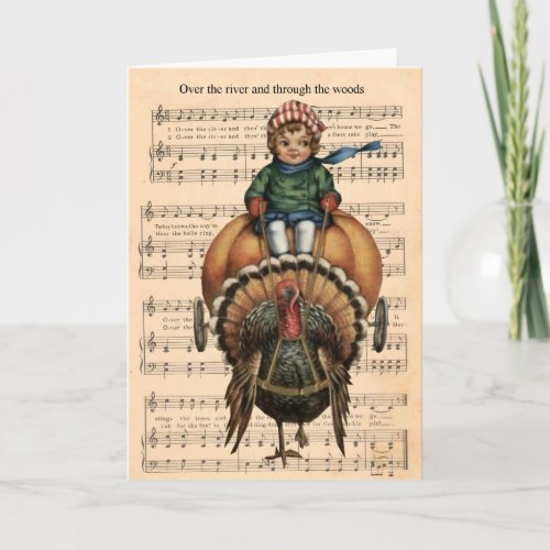 Over The River And Through The Woods _ Turkey Holiday Card