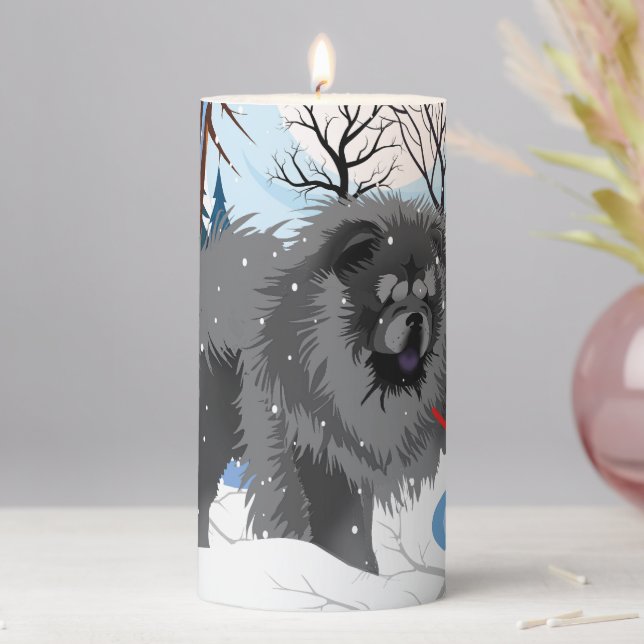 OVER THE RIVER Black Chow Candle (In Situ)