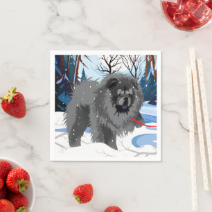 OVER THE RIVER Black Chow  Napkins