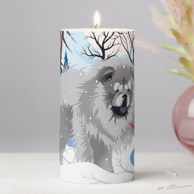 OVER THE RIVER Blue Chow Candle (In Situ)