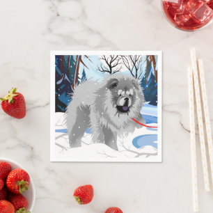 OVER THE RIVER Blue Chow  Napkins