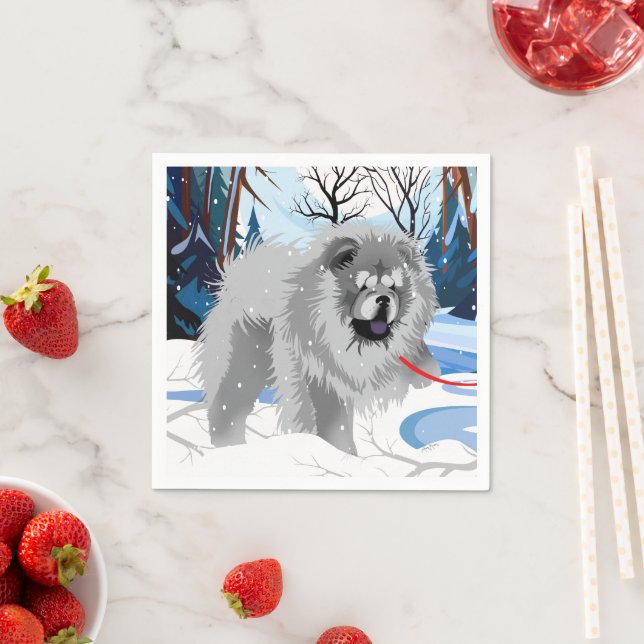 OVER THE RIVER Blue Chow  Napkins (Insitu)