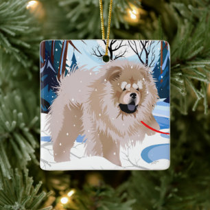 OVER THE RIVER Cinnamon fawn Chow 2023 Ornament