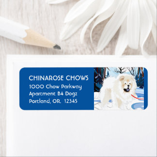 OVER THE RIVER Cream chow Address Label Customize