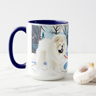 OVER THE RIVER Cream Chow mug