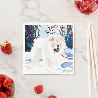 OVER THE RIVER Cream Chow  Napkins