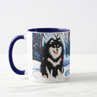 OVER THE RIVER Finnish Lapphund 11 oz mug