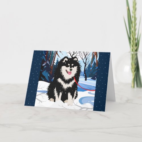 OVER THE RIVER Finnish Lapphund holiday art cards